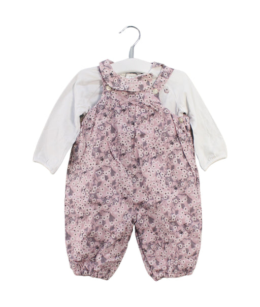 A Pink Overall Shorts from Lily Rose in size 6-12M for girl. (Front View)