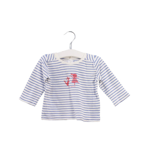 A Blue Long Sleeve Tops from Petit Bateau in size 3-6M for girl. (Front View)