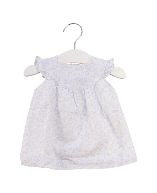 A Blue Sleeveless Dresses from Laranjinha in size 0-3M for girl. (Front View)