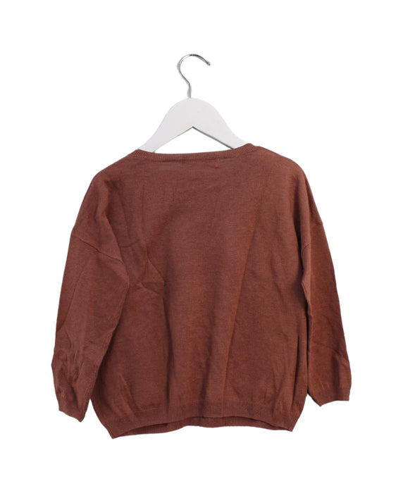 A Brown Knit Sweaters from Caramel Baby & Child in size 4T for girl. (Back View)