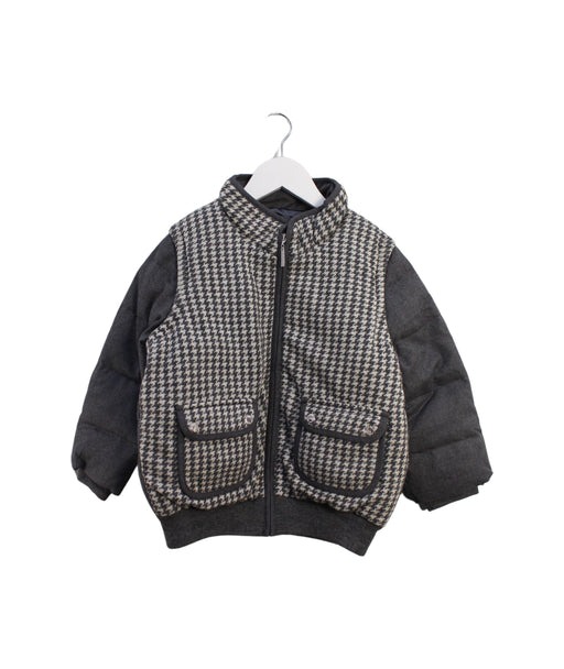 A Grey Puffer/Quilted Jackets from Nicholas & Bears in size 4T for boy. (Front View)