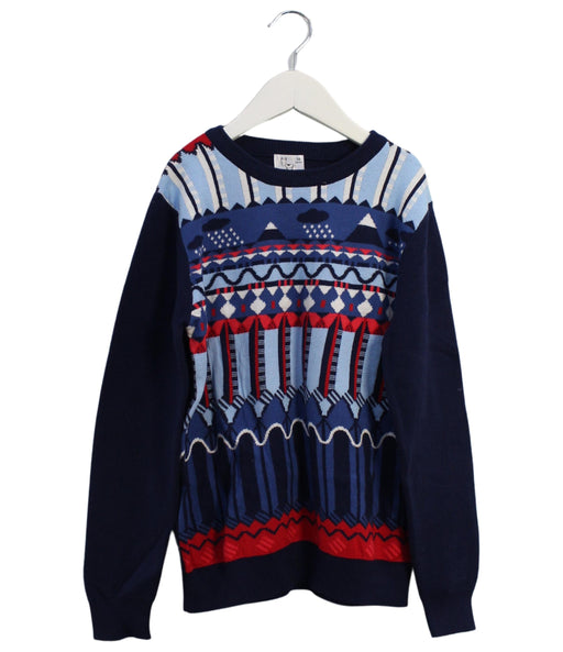 A Navy Knit Sweaters from Kingkow in size 10Y for boy. (Front View)