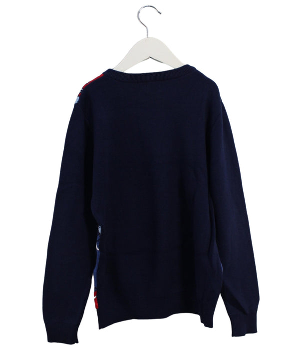 A Navy Knit Sweaters from Kingkow in size 10Y for boy. (Back View)