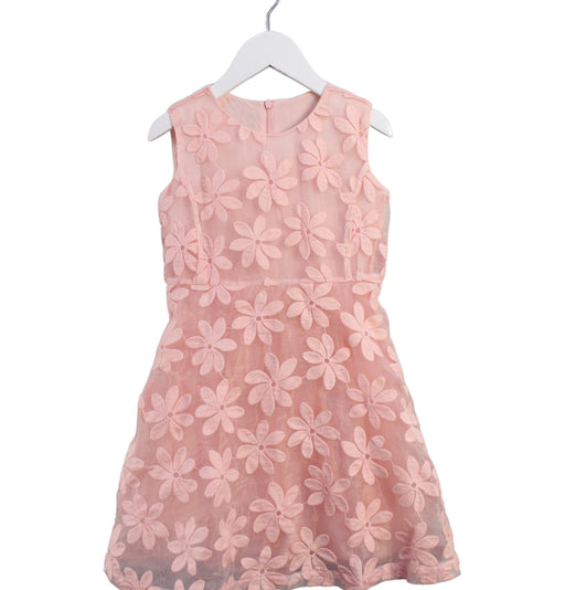 A Pink Sleeveless Dresses from Armani in size 5T for girl. (Front View)