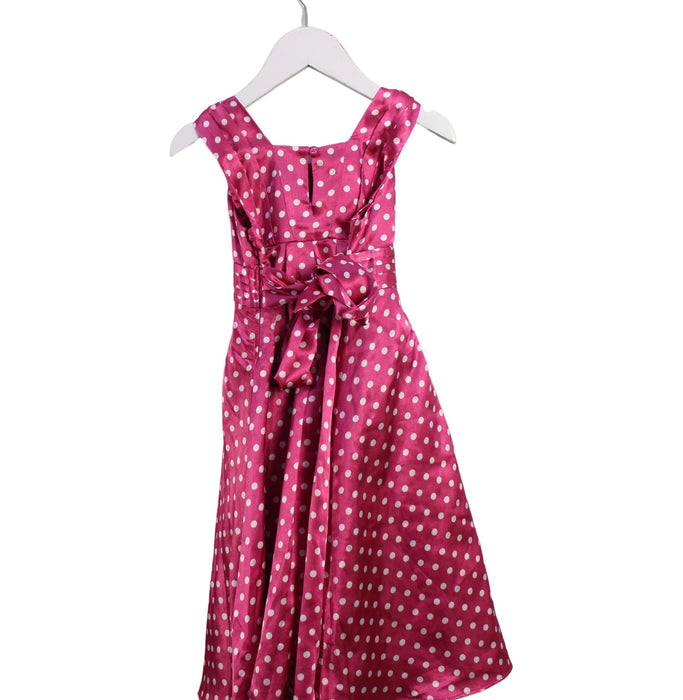 A Pink Sleeveless Dresses from Monsoon in size 3T for girl. (Back View)