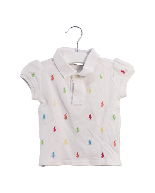 A White Short Sleeve Polos from Ralph Lauren in size 12-18M for girl. (Front View)