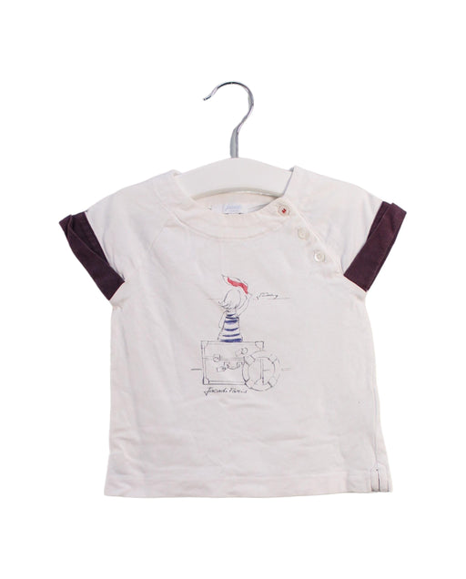 A White Short Sleeve T Shirts from Jacadi in size 12-18M for girl. (Front View)