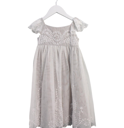 A Grey Short Sleeve Dresses from Monsoon in size 3T for girl. (Front View)