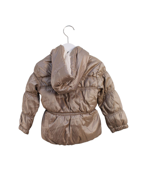 A Brown Puffer/Quilted Jackets from DKNY in size 3T for girl. (Back View)