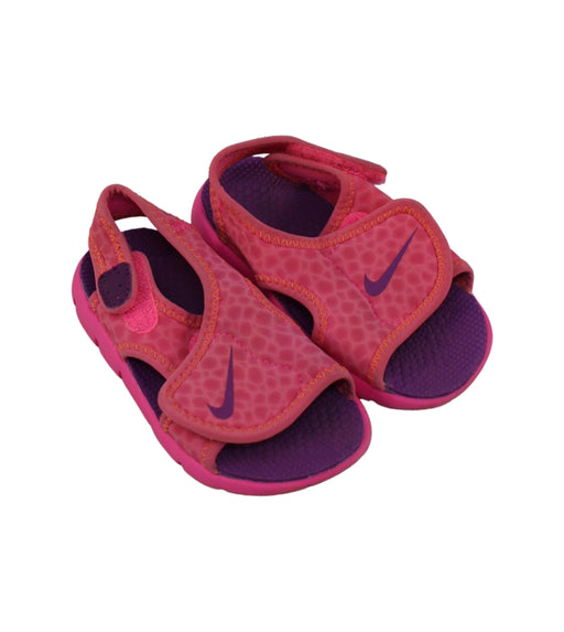 A Pink Sandals from Nike in size 18-24M for girl. (Front View)