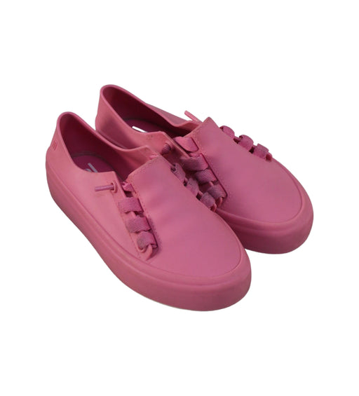 A Pink Slip Ons from Mini Melissa in size 6T for girl. (Front View)
