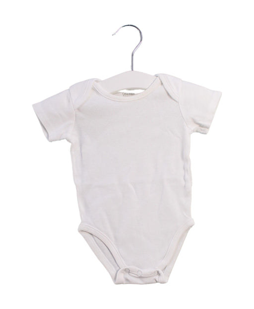 A White Short Sleeve Bodysuits from Calvin Klein in size 0-3M for neutral. (Front View)