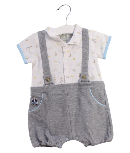 A Grey Short Sleeve Rompers from Peter Rabbit in size 6-12M for boy. (Front View)