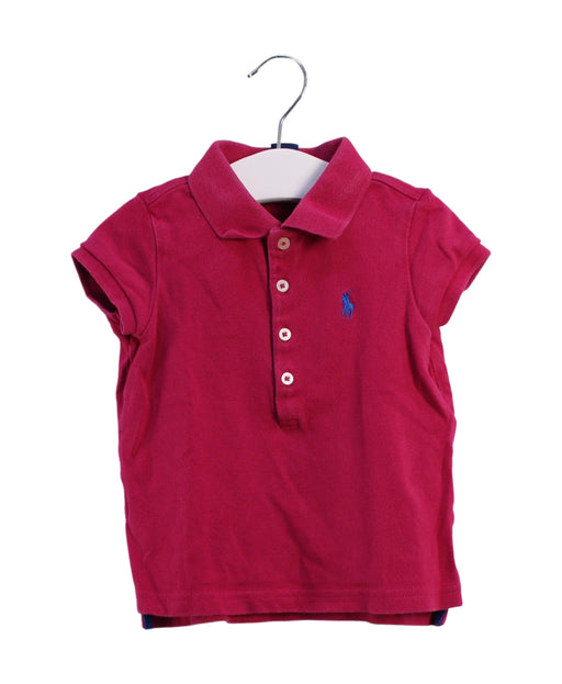 A Pink Short Sleeve Polos from Polo Ralph Lauren in size 2T for girl. (Front View)