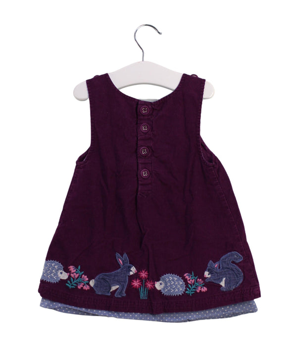 A Purple Sleeveless Dresses from Jojo Maman Bébé in size 6-12M for girl. (Back View)