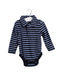 A Blue Long Sleeve Bodysuits from Jojo Maman Bébé in size 6-12M for boy. (Front View)