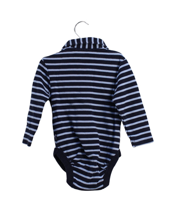 A Blue Long Sleeve Bodysuits from Jojo Maman Bébé in size 6-12M for boy. (Back View)