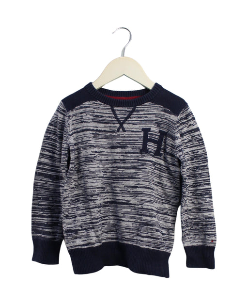 A Navy Knit Sweaters from Tommy Hilfiger in size 4T for boy. (Front View)