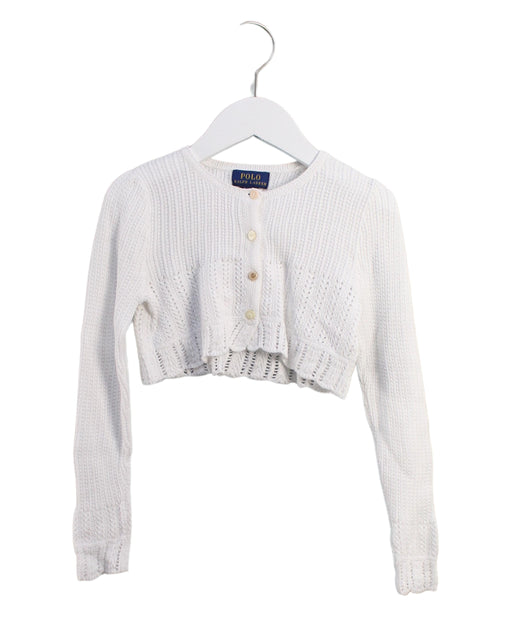 A White Cardigans from Polo Ralph Lauren in size 6T for girl. (Front View)