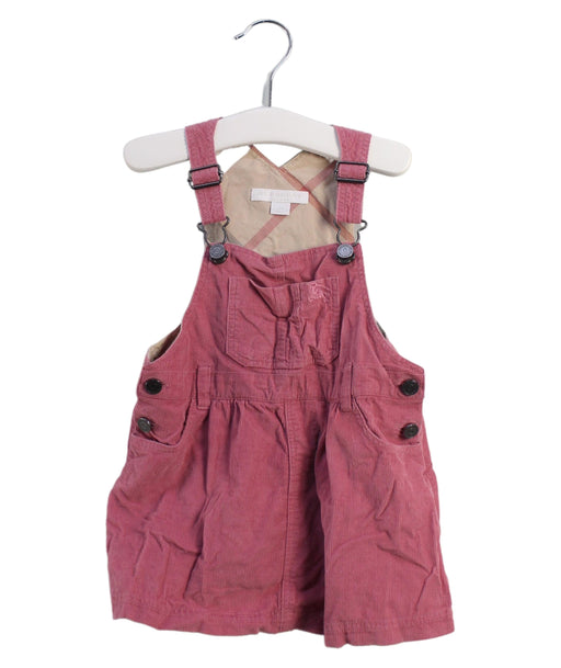 A Pink Overall Dresses from Burberry in size 12-18M for girl. (Front View)