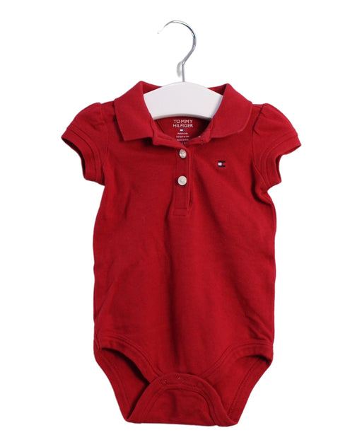 A Red Short Sleeve Bodysuits from Tommy Hilfiger in size 3-6M for boy. (Front View)