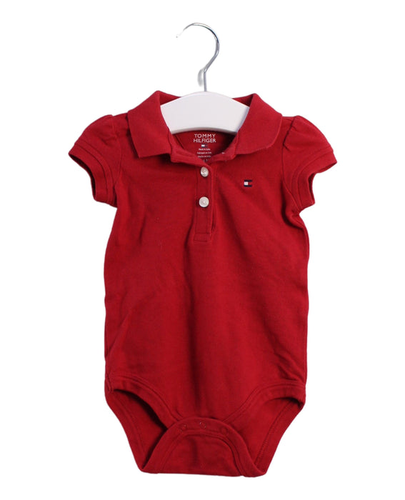 A Red Short Sleeve Bodysuits from Tommy Hilfiger in size 3-6M for boy. (Front View)