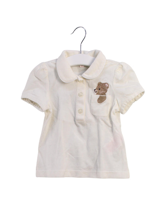 A White Short Sleeve Polos from Nicholas & Bears in size 2T for girl. (Front View)