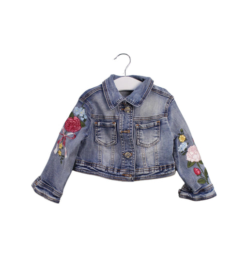A Blue Lightweight Jackets from Monnalisa in size 2T for girl. (Front View)