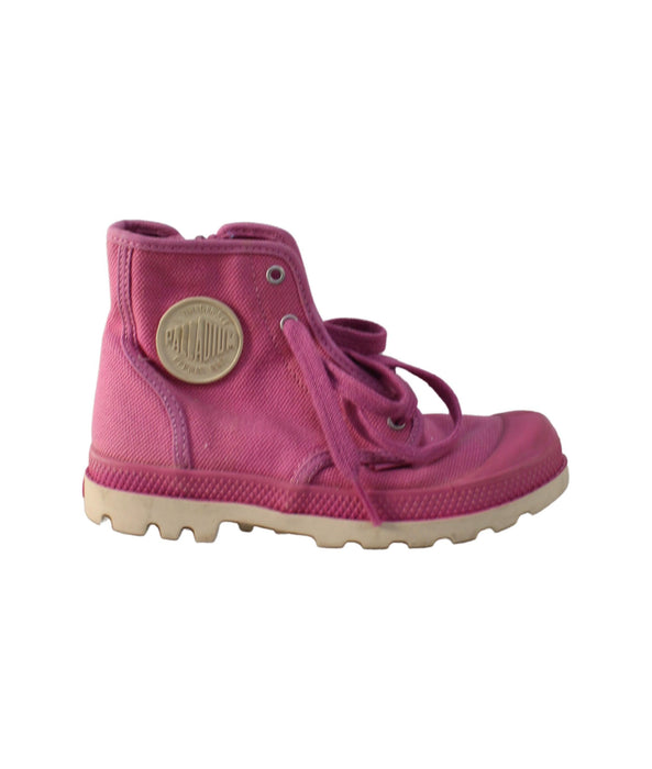 A Pink Casual Boots from Palladium in size 5T for girl. (Back View)