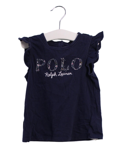 A Navy Sleeveless Tops from Polo Ralph Lauren in size 12-18M for girl. (Front View)