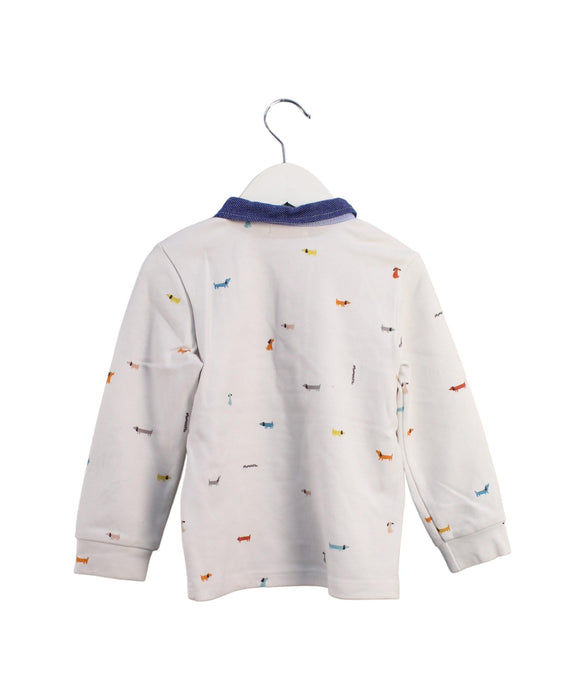 A White Long Sleeve Polos from Momonittu in size 4T for boy. (Back View)