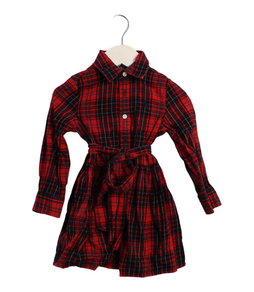 A Red Long Sleeve Dresses from Polo Ralph Lauren in size 2T for girl. (Front View)