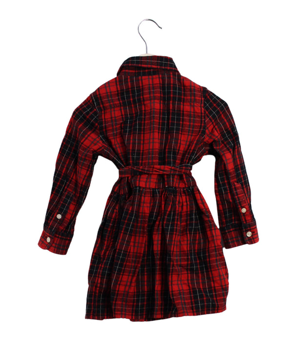 A Red Long Sleeve Dresses from Polo Ralph Lauren in size 2T for girl. (Back View)