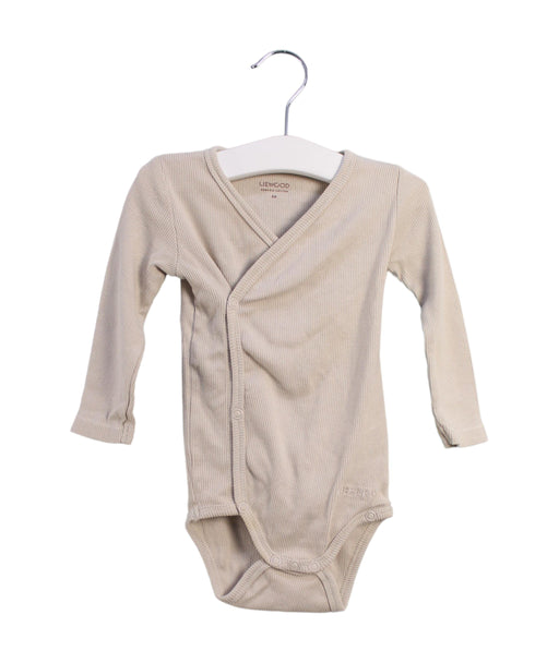 A Beige Long Sleeve Bodysuits from Liewood in size 3-6M for girl. (Front View)