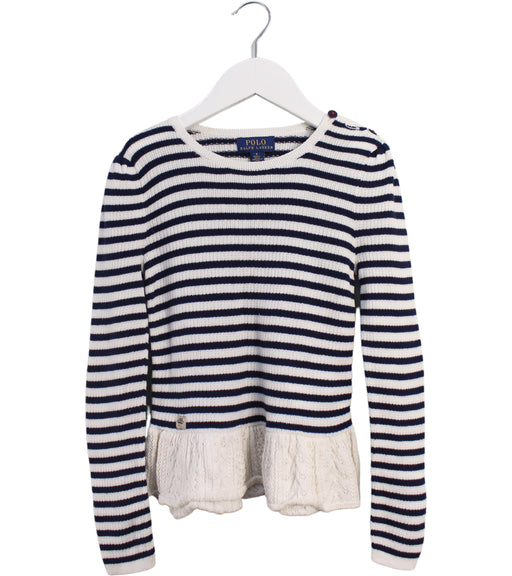 A Navy Knit Sweaters from Polo Ralph Lauren in size 6T for girl. (Front View)