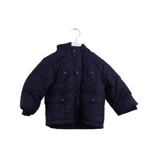 A Navy Puffer/Quilted Jackets from Jacadi in size 6-12M for boy. (Front View)