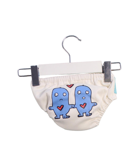 A White Swim Diapers from Charlie Banana in size O/S for neutral. (Back View)