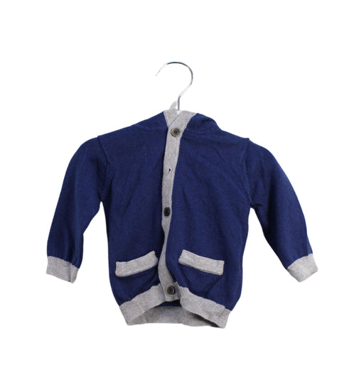 A Blue Cardigans from Jacadi in size 3-6M for boy. (Front View)