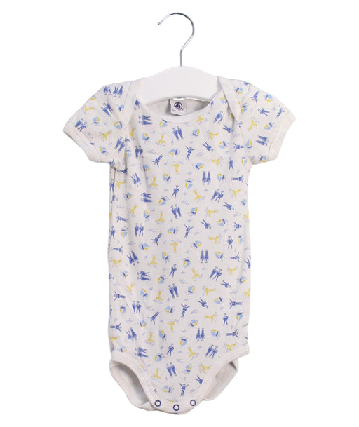 A White Short Sleeve Bodysuits from Petit Bateau in size 12-18M for boy. (Front View)