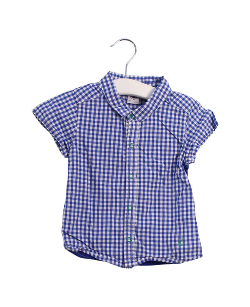 A Blue Shirts from Petit Bateau in size 6-12M for boy. (Front View)