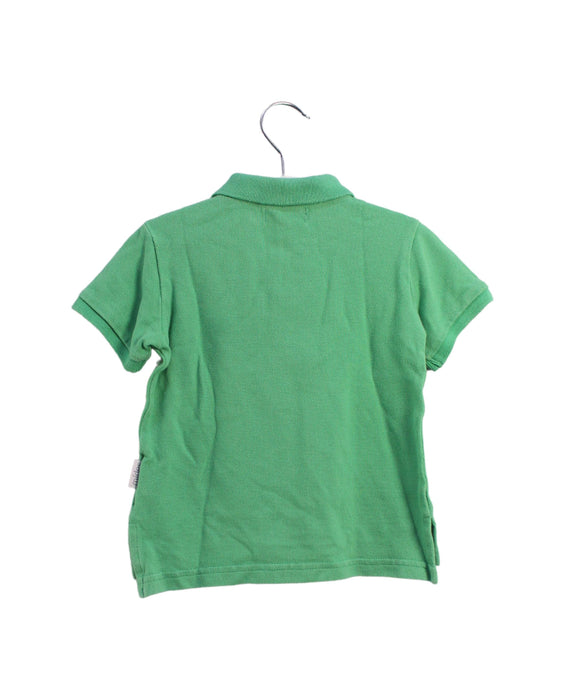 A Green Short Sleeve Polos from Mides in size 12-18M for boy. (Back View)