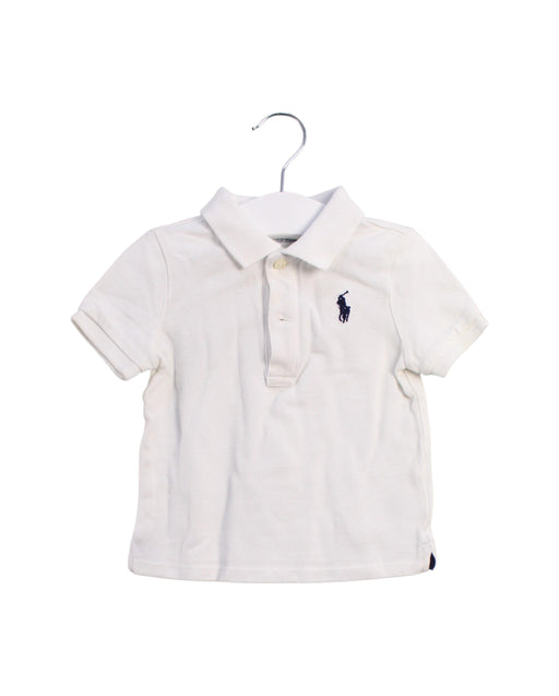 A White Short Sleeve Polos from Ralph Lauren in size 6-12M for boy. (Front View)