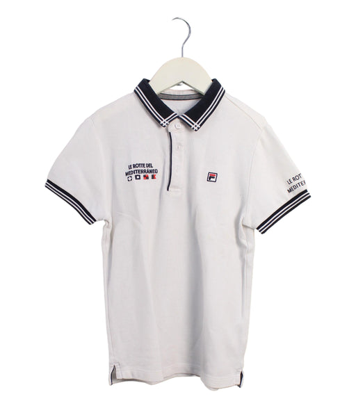 A White Short Sleeve Polos from Fila in size 7Y for boy. (Front View)