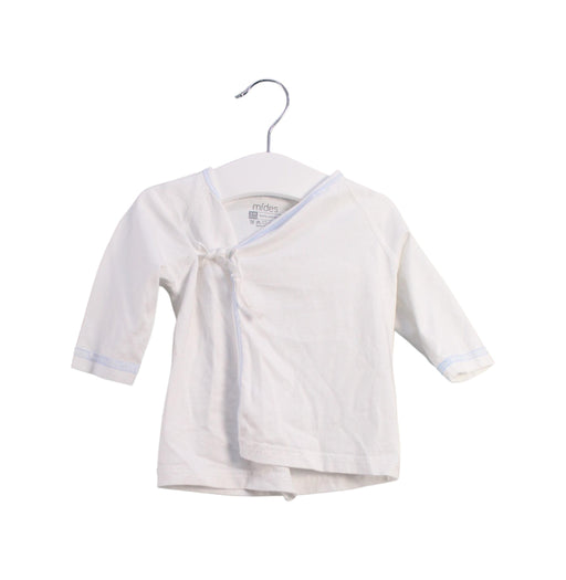 A White Long Sleeve Tops from Mides in size 0-3M for girl. (Front View)