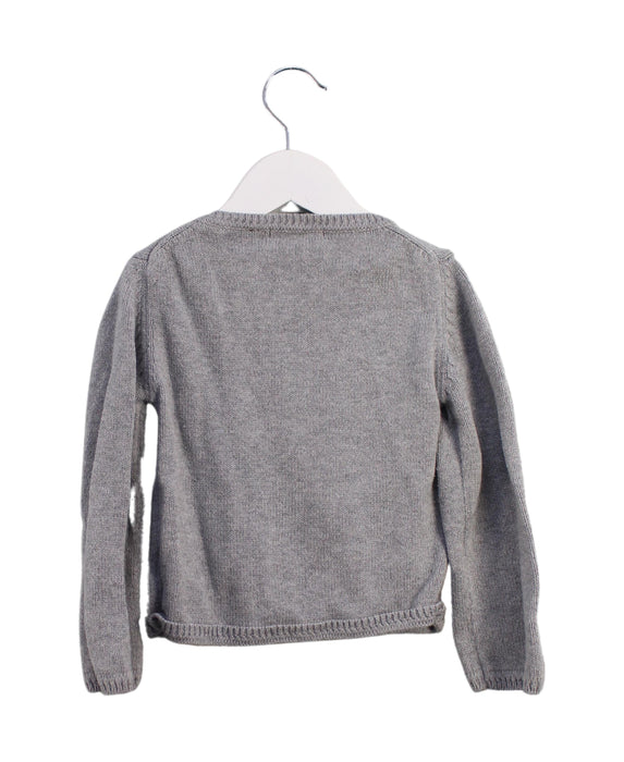 A Grey Knit Sweaters from mini kardi in size 2T for girl. (Back View)