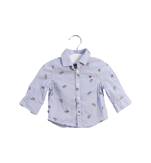 A Blue Shirts from Tommy Hilfiger in size 0-3M for boy. (Front View)
