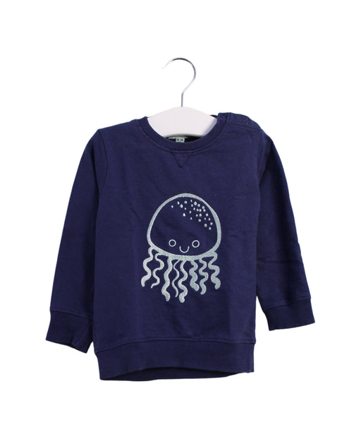 A Navy Crewneck Sweatshirts from Lilly + Sid in size 12-18M for boy. (Front View)