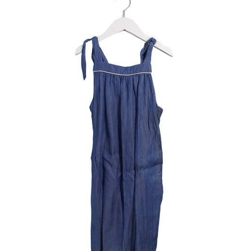 A Blue Sleeveless Dresses from Excuse My French in size 8Y for girl. (Front View)