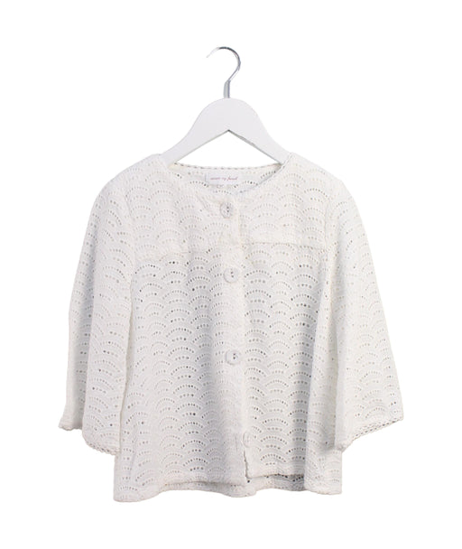 A White Long Sleeve Tops from Excuse My French in size 10Y for girl. (Front View)