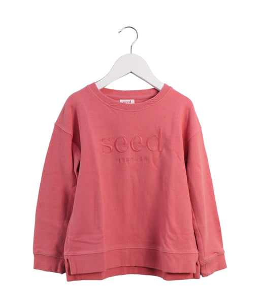 A Pink Crewneck Sweatshirts from Seed in size 6T for girl. (Front View)